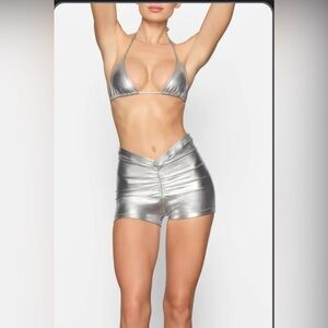SKIMS Metallic Silver Swimwear NWT. M